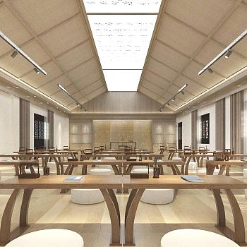 新中式国学教室 研学会议室 中式文化学堂 孔子文化学堂